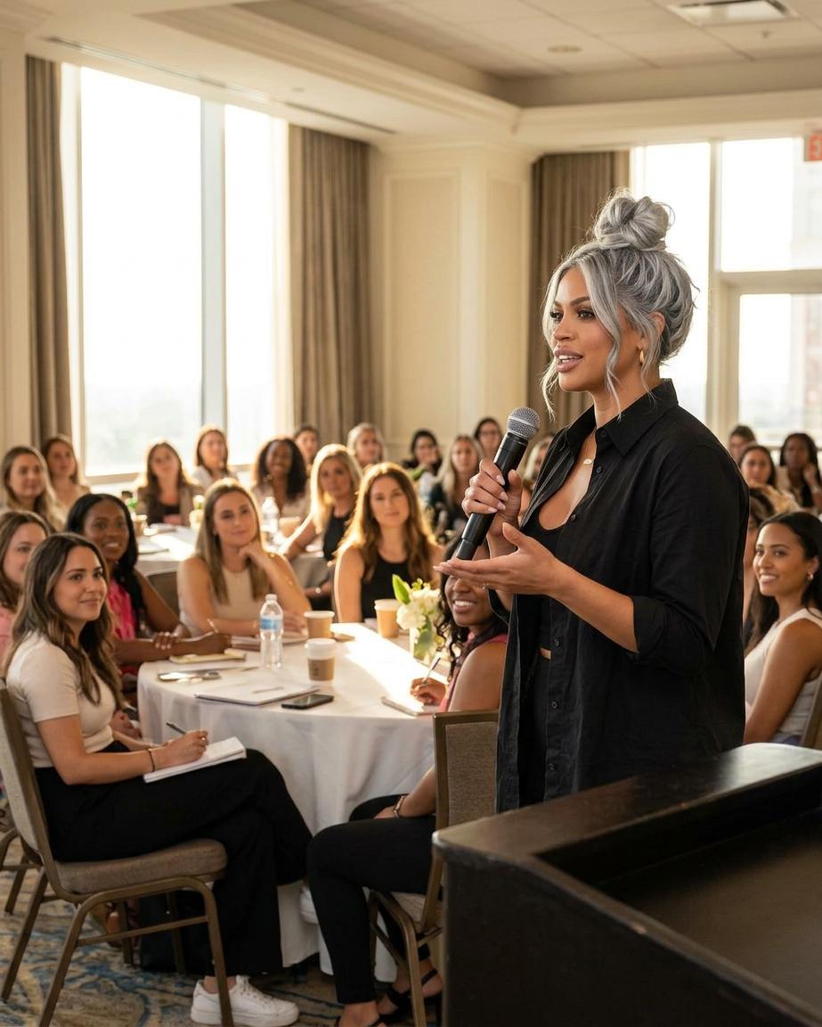Valentina Gray teaching a live workshop